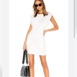 IRO pearls white stretch wrap dress